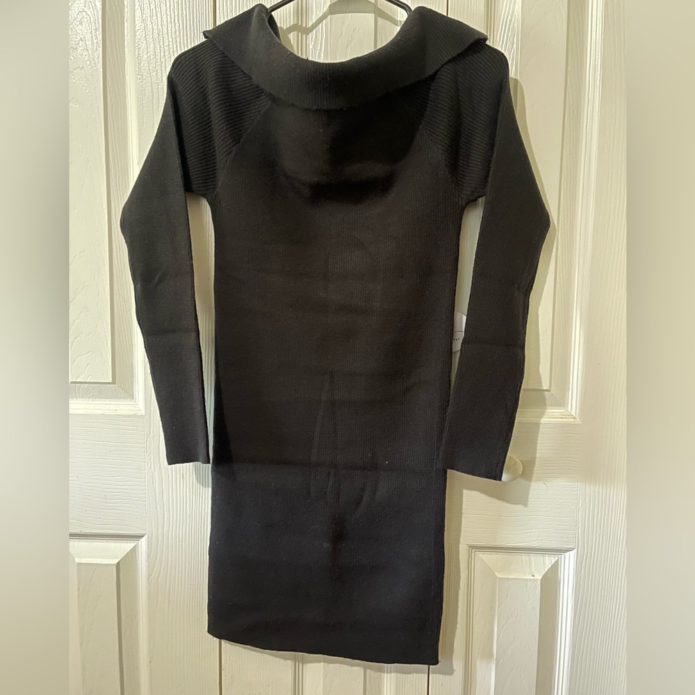 Elegant Black Women's Sweater Dress